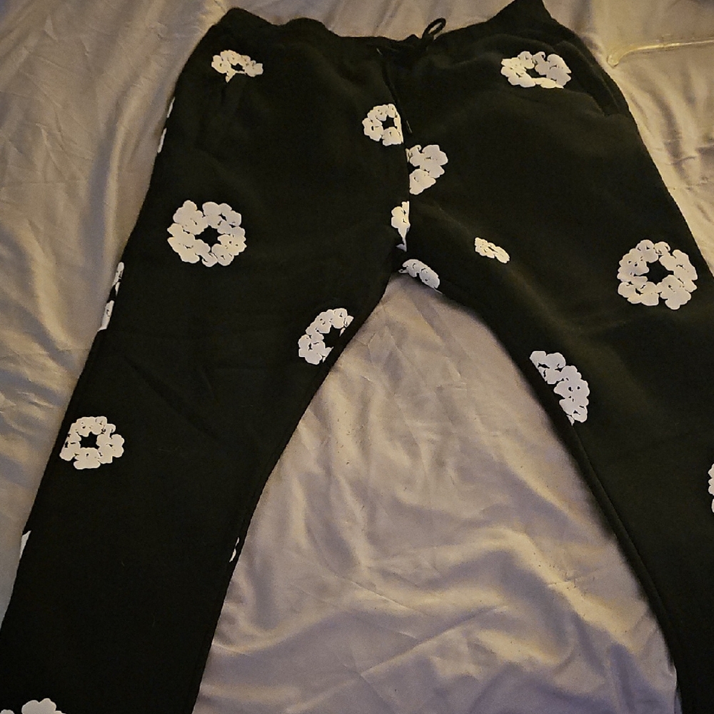 Stylish Black and White Floral Joggers